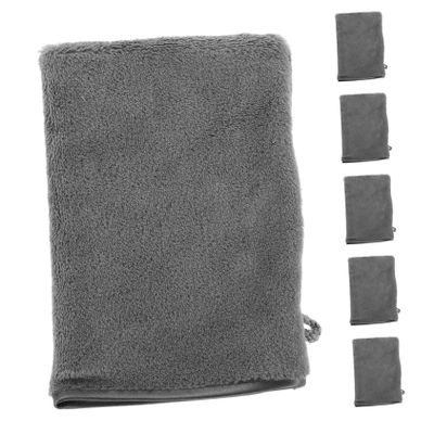 Healeved 6pcs Reusable Bath Mitts Microfiber Cleansing Gloves for Spa Use Absorbent Design for Gentle Exfoliation and Makeup Removal Elegant Grey