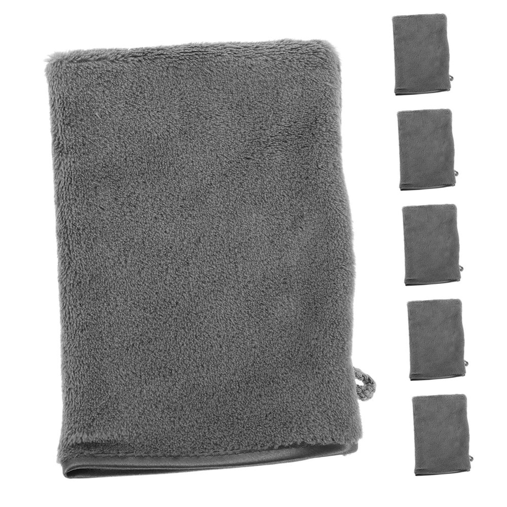 Healeved 6pcs Reusable Bath Mitts Microfiber Cleansing Gloves for Spa Use Absorbent Design for Gentle Exfoliation and Makeup Removal Elegant Grey