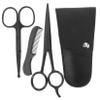 Ipetboom 2sets Beard Care Kit Stainless Steel Trimming Shears Scissors with Comb for Men for Home Grooming Barber Shops Includes Storage Bag Silver view 3