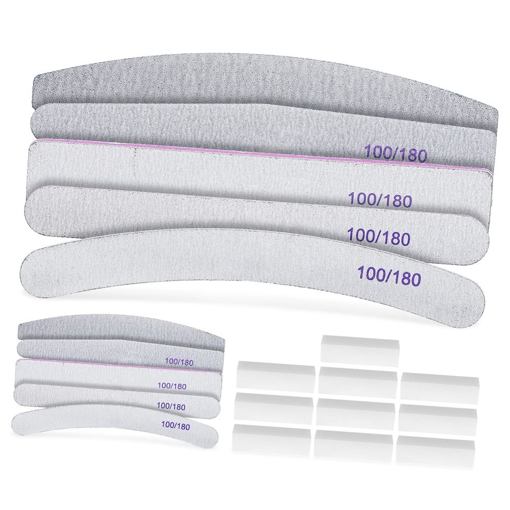 CALLARON Manicure Sets 20pcs Nail File Set 5 Shape Boards Sponge Nail Buffer Blocks for