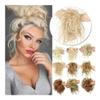 Bun, Short Curly Chignon Hairpieces for Women Elastic Band & Synthetic Scrunchie Included for Women(Light gray) view 3