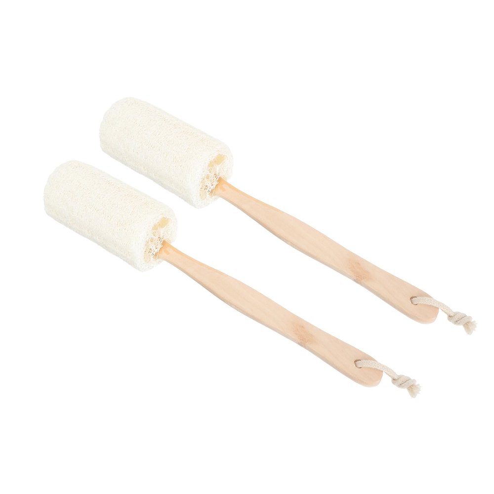 KAILIKETIY 2pcs Handheld Bath Scrubber Brush Comfortable Exfoliating Skin Cleaner Plant Long Handle Body Cleaning Tool for Relaxing Showers and Deep Cleansing