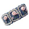 Coolideas Pure handmade knitted embroidered red rose hairclip, hair accessory, creative Chinese-style classical side crocheted yarn hair barrette for girls (pink rose) view 3