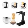 CALLARON Men's Shaving Set Beard Brush Bowl Shaving Tools for Mustache Goatee Whiskers Grooming Kit Stand view 3