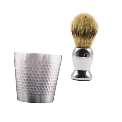 CALLARON Men's Shaving Brush Set Metal Bowl Soft Bristle Beard Brush and Shaving Soap Bowl for Grooming
