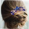 Blue Rhinestone Flower Bridal Hair Comb for Women, Elegant view 1