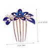 Blue Rhinestone Flower Bridal Hair Comb for Women, Elegant view 2