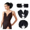 Bun, Messy Bun Hairpiece Comb Clip  Versatile Updo for Women, Short & Straight Hair for Women(Dark black) view 1