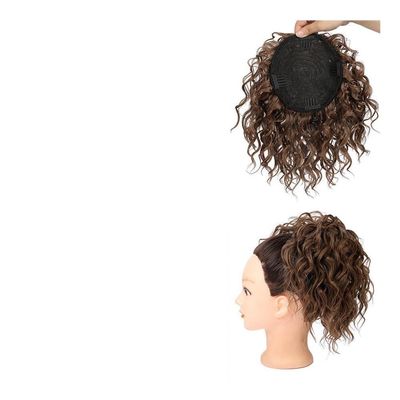 hair bun, Elastic Messy Bun for Women,Curly Synthetic Ponytail Hairpiece(Brown)