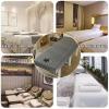 Gray,70x190cm/2.2x6.2ft,Massage Bed Sheets with Face Hole Lash Bed Cover,Elastic Massage Bed Cover Beauty Salons SPA Massage Table Sheets Breathable Massage Fitted Sheet view 2