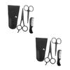Beaupretty 2sets Stainless Steel Beard Grooming Scissors with Comb and Storage Bag for Home and Barbershop Use Trimming Shears for Precision Beard Care view 1