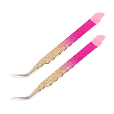 DEARMAMY 2pcs Dual Head Silicone Nail Art Tweezers Pressing Rod for Easy Application of Nail Stickers and Eyelash Extensions for Home and Salon Use