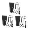 Beaupretty 3sets Beard Trimming Scissors Kit with Comb Storage Bag for Men Stainless Steel Grooming Shears for Home and Barber Shop Use Silver view 1
