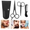 Beaupretty 3sets Beard Trimming Scissors Kit with Comb Storage Bag for Men Stainless Steel Grooming Shears for Home and Barber Shop Use Silver view 2