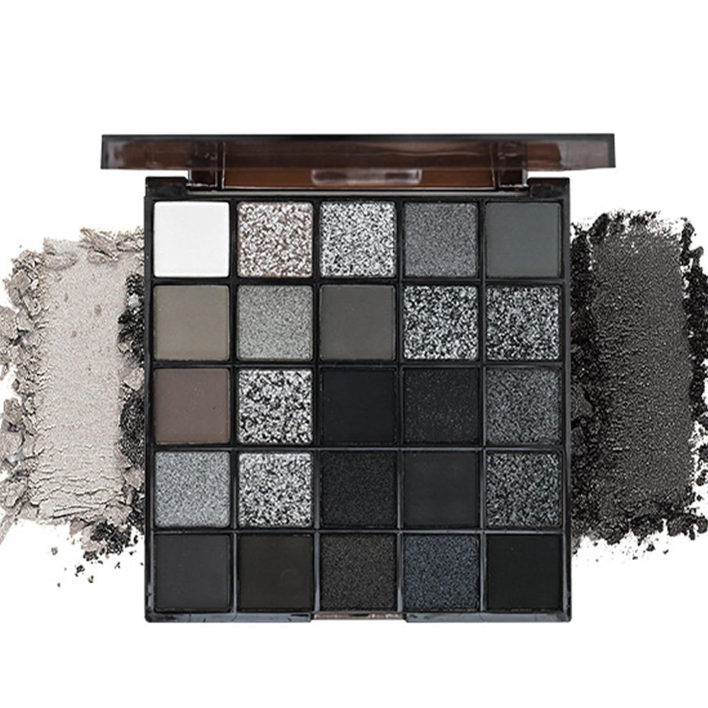 Dark Eyeshadow Palette - 25 Colors Smoky Makeup, Cool Tone Powder Shadows, Gothic Smokey Eye Kit, Professional Eye Pigment for Beginners, Long-lasting Makeup for Women, Girls