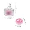 Beatifufu Extra Large Makeup Puff Glass Container Soft Velour Powder Applicator for Women for Foundation Blending Washable and Design view 2