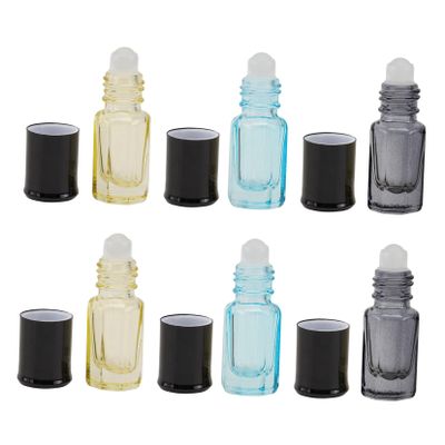 VICASKY 6pcs 3ml Glass Roll-on Bottles for Essential Oil Travel