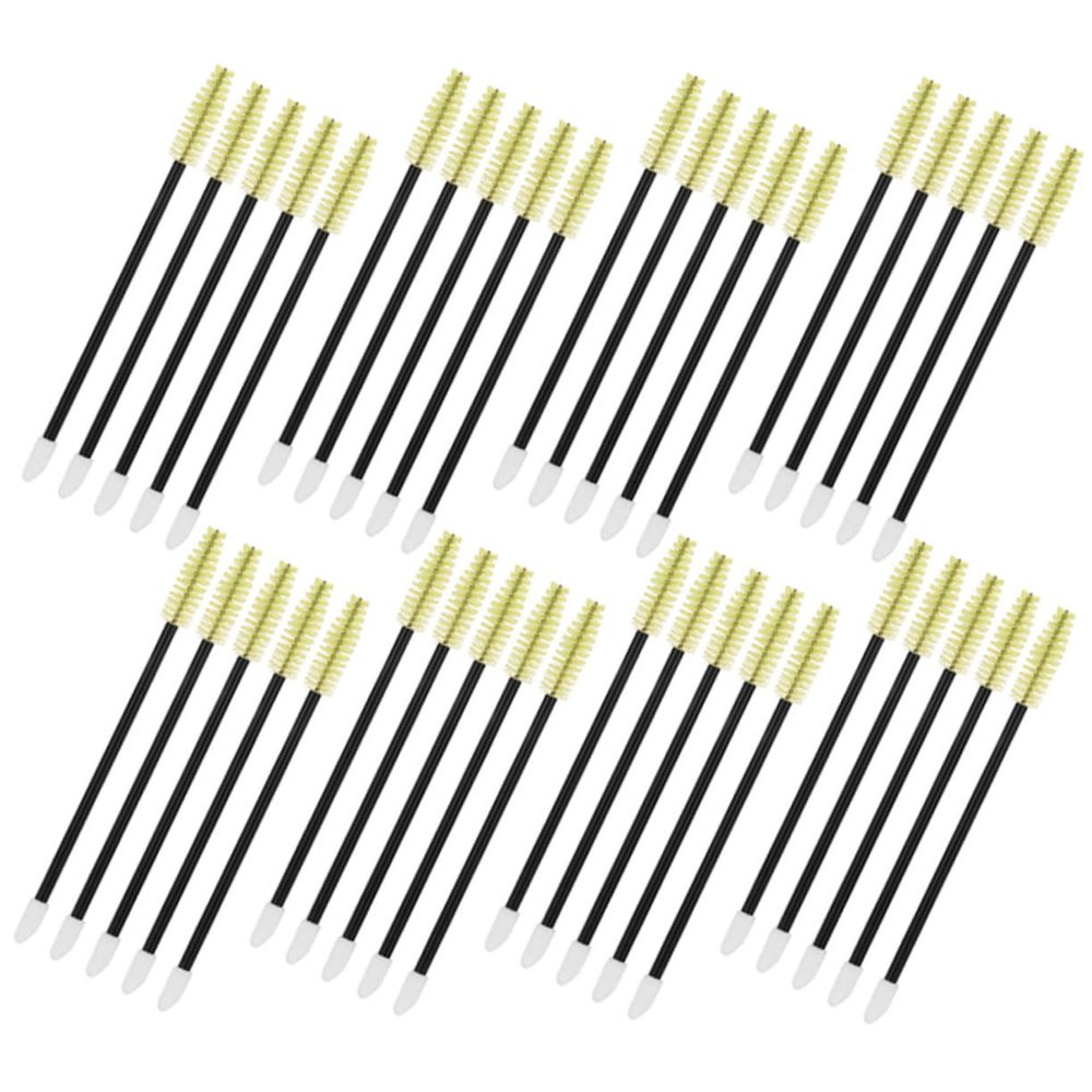 DEARMAMY 50pcs Disposable Mascara Brush Lash Wands Bristle Hair Brush for Eyelash Extensions Eyebrow Spoolie Soft Nylon Bristles Travel Makeup Tool