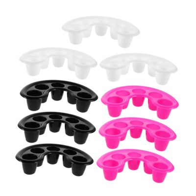 Beatifufu 9pcs Soak off Nail Removal Bowls Five-finger Design for Even Soaking Stylish Colors Rosy Essential Manicure Tool for Acrylic and Dip Powder Removal
