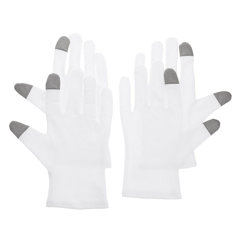 DEARMAMY 2pairs Cotton Sleep Gloves Hand Moisturizing Gloves for Dry Cracked Hands Uv Protection Touchscreen