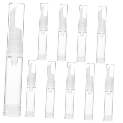 WOFASHPURET 10pcs 10ml Airless Pump Makeup Bottles Travel Cosmetic Dispenser for Liquid Foundation Refillable Portable Containers for Women