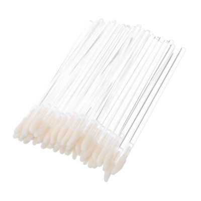 SAFIGLE 100 Pcs Disposable Crystal Lip Brush Applicator Set for Makeup Artists Food-Safe Silicone for Lip Gloss and Lipstick Application for Professional Use