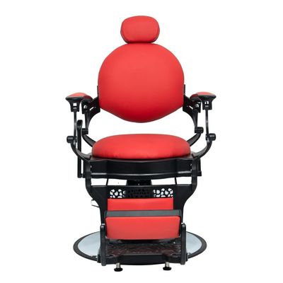BARBERPLAN Heavy Duty Vintage Hydraulic Barber Chair with Headrest & 360 Rotatable Shampoo Chairs for Salon, Professional Salon Beauty Spa Shampoo Equipment (Red)