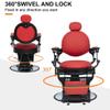 BARBERPLAN Heavy Duty Vintage Hydraulic Barber Chair with Headrest & 360 Rotatable Shampoo Chairs for Salon, Professional Salon Beauty Spa Shampoo Equipment (Red) view 4