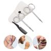 Beaupretty 8pcs Stainless Steel Beard Scissors Trimming Tools Includes Pointed and Round Scissors White Leather Pouch and Small Comb for Grooming and Nose Hair Care view 3