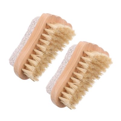 FOMIYES 2pcs Foot Cleaning Brush Pumice Stone and Boar Bristle for Dead Skin Exfoliation and Nail Care Ergonomic Design for Comfortable Grip and Foot Treatment