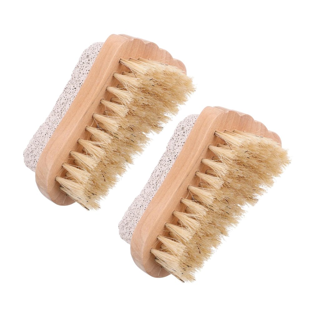 FOMIYES 2pcs Foot Cleaning Brush Pumice Stone and Boar Bristle for Dead Skin Exfoliation and Nail Care Ergonomic Design for Comfortable Grip and Foot Treatment