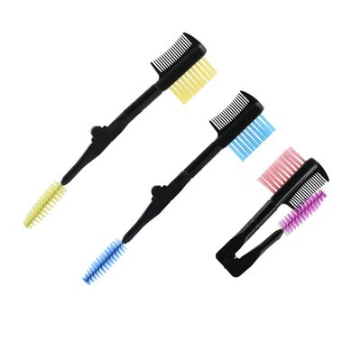 Ipetboom 3pcs Foldable Eyebrow Comb and Eyelash Curler Double Headed Portable Eyebrow Brush Yellow Red for Easy Grooming The Go
