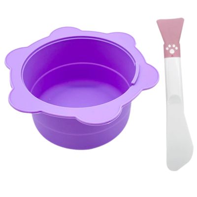 SOESFOUFU 1set Silicone Wax Melting Container Mixing Bowl and Scraper Foldable Face Mask Bowl for Home and Salon Use - Inner Pot