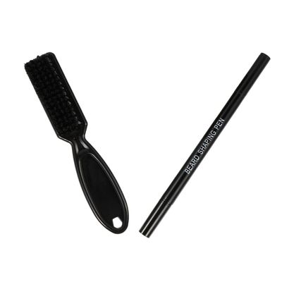 PartyKindom 1set Dual-ended Beard Filler Pen and Brush Set Deep Beard Shaping Tool for Men Simple Filling Kit for Home and Salon Use for Outlining and Grooming