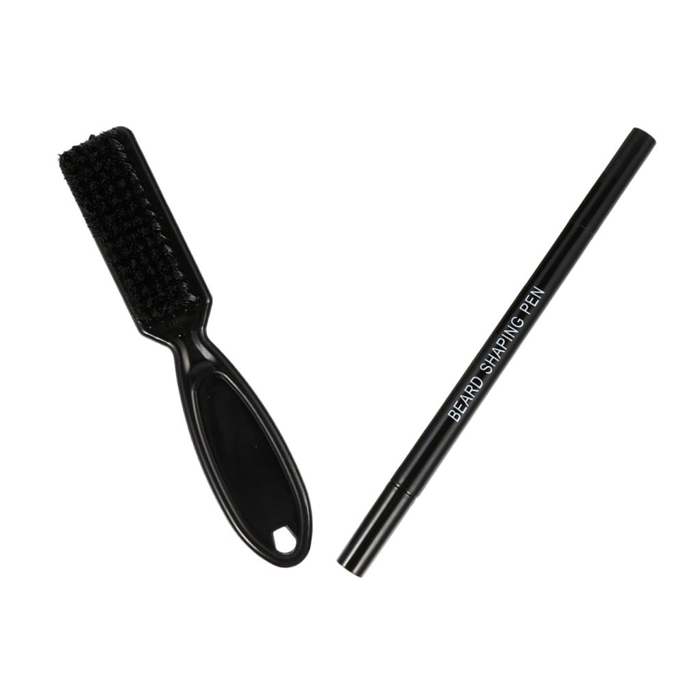 PartyKindom 1set Dual-ended Beard Filler Pen and Brush Set Deep Beard Shaping Tool for Men Simple Filling Kit for Home and Salon Use for Outlining and Grooming