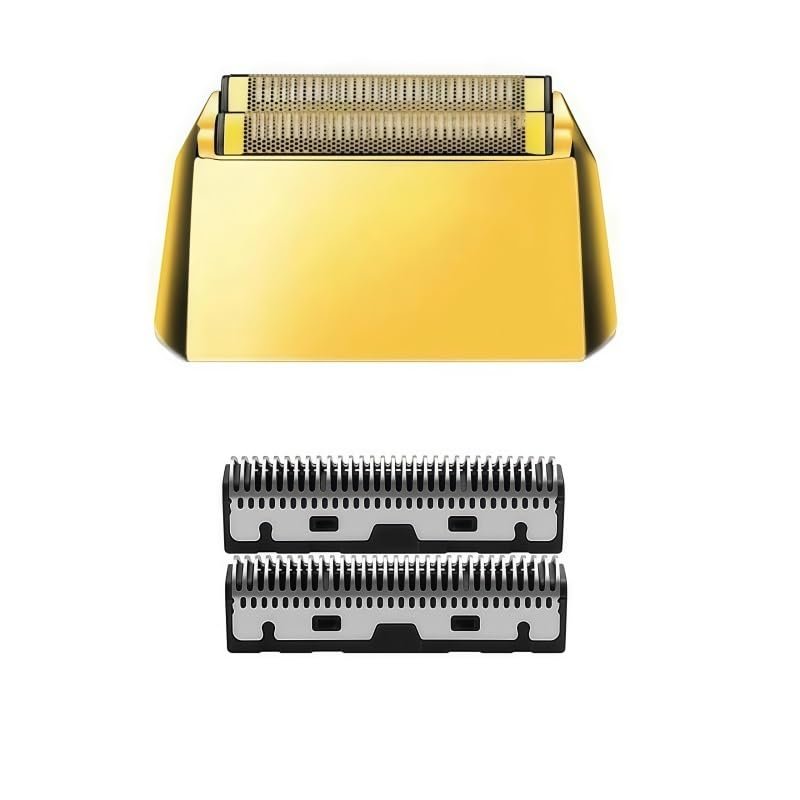 aqinsfai Replacement Blade Foil Cutter Head. Compatible for Kemei KM-2028 Electric Shaver - Precision Shaving Razor Parts Accessories(Gold Set)