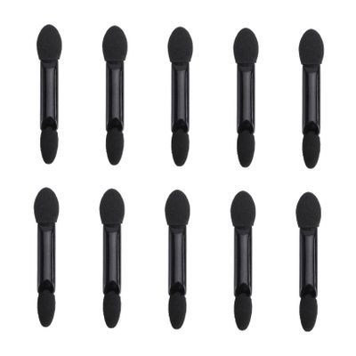 VICASKY 10pcs Disposable Dual Sided Eyeshadow Brush Applicator Soft Sponge Tips for Effortless Eye Makeup for Daily Use Travel and Special Occasions Black
