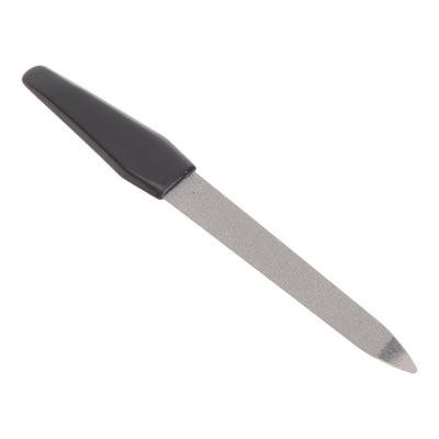 Happyyami Professional Nail File Buffer Stainless Steel Double-Sided Nail Salon Supplies Plastic Handle for Natural