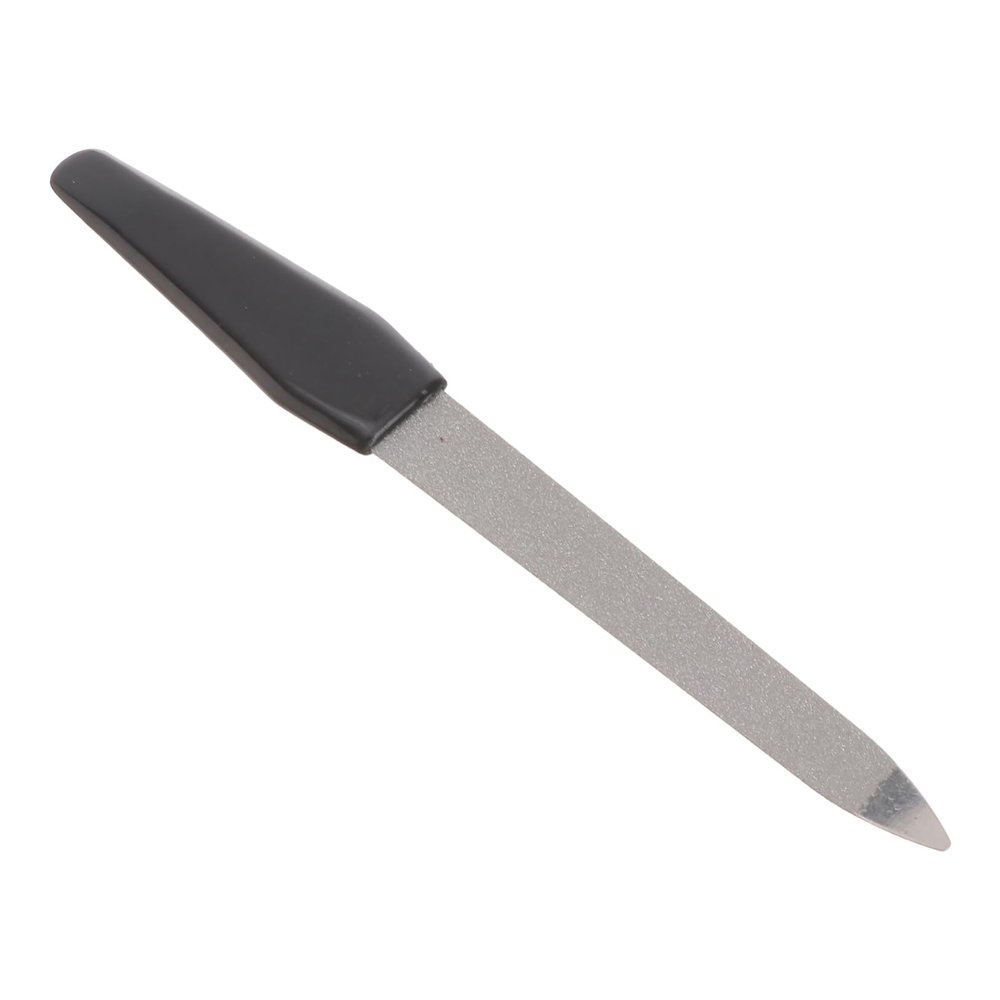 Happyyami Professional Nail File Buffer Stainless Steel Double-Sided Nail Salon Supplies Plastic Handle for Natural