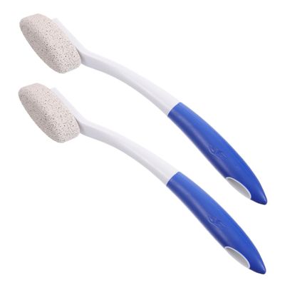 Outanaya 2pcs Foot Callus Remover Pumice Stone Long Handle Foot Exfoliator Tool for Women Corn Removers