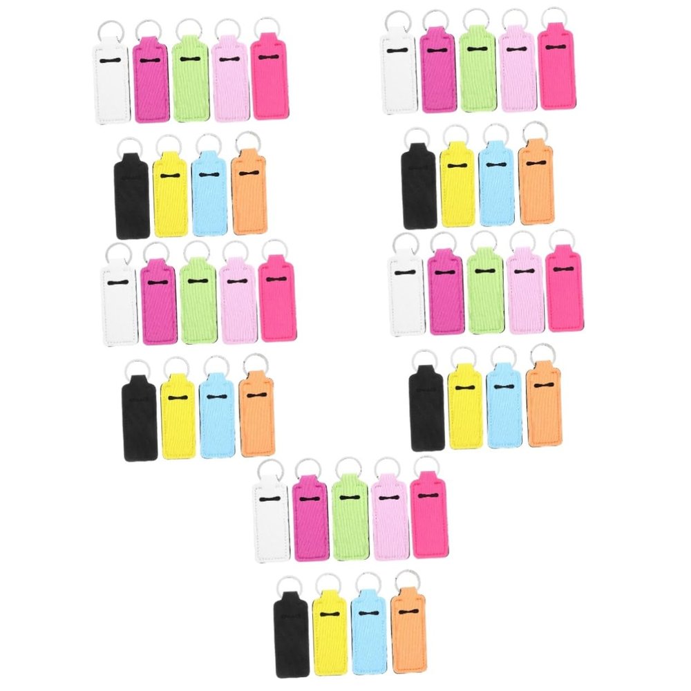Healeved 45pcs Vibrant Lipstick Cover Keyring Protective Holder for Lipstick Gloss Balm Keychain Compact Accessory