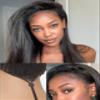 LUVME HAIR Half Wig Yaki Straight Flexi-Fit Invisi 3 in 1 Wigs Flip Drawstring Wig 200% Density Glueless Wigs 100% Human Hair Natural Black Ready to Go Headband Wig for Women 18 Inches view 1