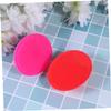 Baluue 4pcs Silicone Facial Cleansing Brush Manual Face Scrubber for Skin Types Non-Abrasive and Green Rosy view 3