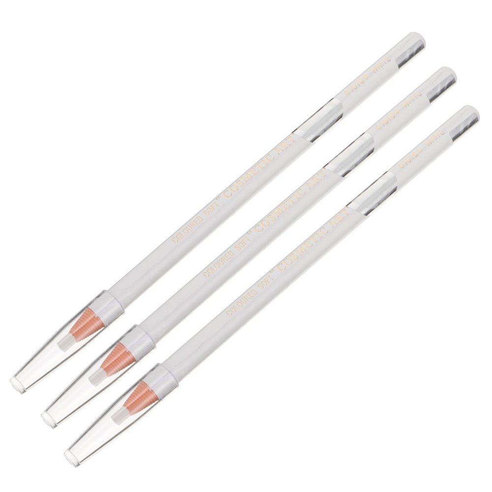 SAFIGLE 3pcs White Eyebrow Eyeliner Pencil Versatile Highlighter and Eye Shadow Tool for Precise Makeup Application for Brightening Eye Corners and Lids