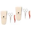 KAILIKETIY 2sets Beard Grooming Kit with Stainless Steel Scissors and Combs Portable Storage Bag for Precision Beard Trimming and Eyebrow Grooming view 1