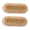 SAFIGLE 2Pcs Two-Sided Natural Boar Bristle Nail Brushes with Wooden Handles for Manicure and Pedicure Cleaning Gentle Scrub Tool for Hands Fingernails Toenails and Pets Nail Cleaning Brush view 1