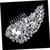 Beaupretty Luxury Bridal Hair Comb Rhinestone Beads Alloy Headpiece for Weddings Elegant Silver Hair Accessories for Brides and Special Occasions view 2