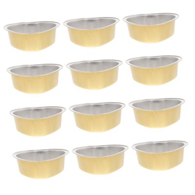 CALLARON 30g Heart-Shaped Aluminum Foil Melting Wax Bowls High Temperature Resistant DIY Candle Making Supplies for Hair Removal Waxing