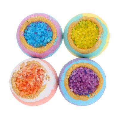 PartyKindom 4pcs Natural Bath Moisturizing Spa Bubble Bathing Accessories Plant Oil Sea Salt Infused Relaxing Bath for Skin Care Each