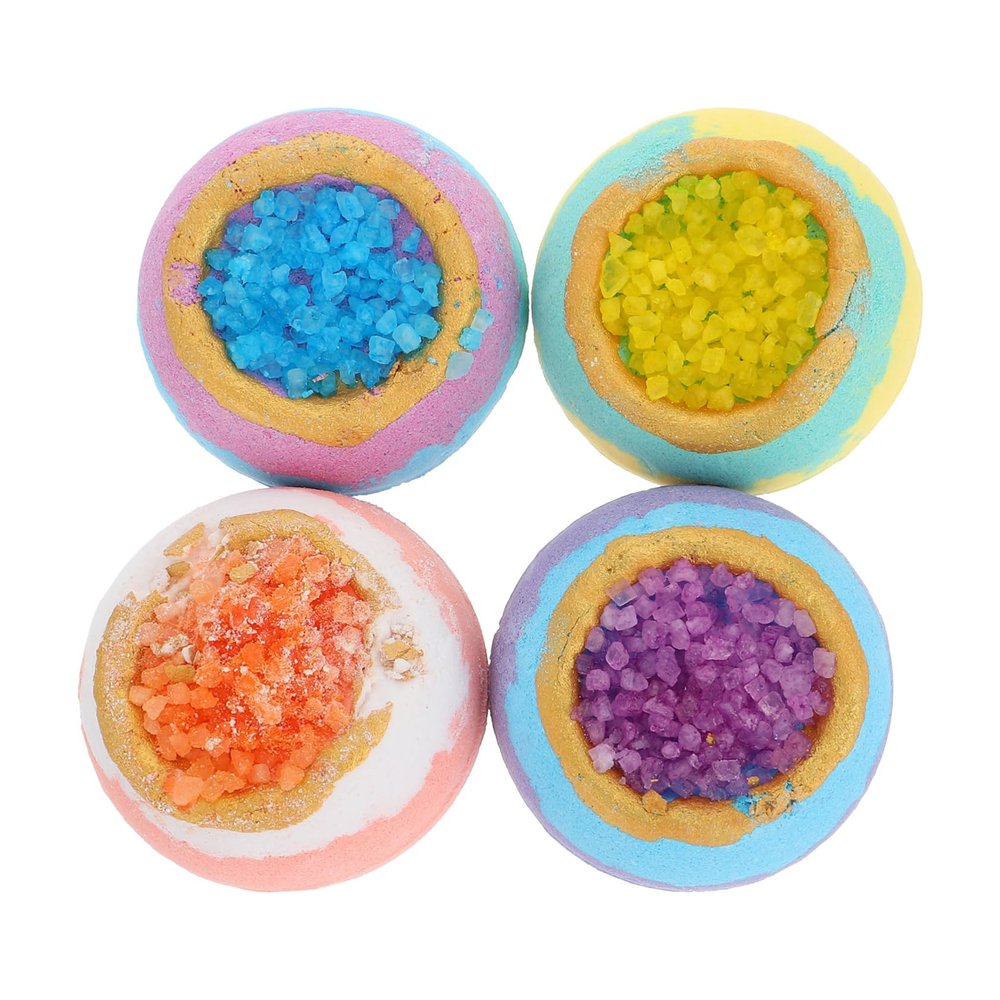 PartyKindom 4pcs Natural Bath Moisturizing Spa Bubble Bathing Accessories Plant Oil Sea Salt Infused Relaxing Bath for Skin Care Each